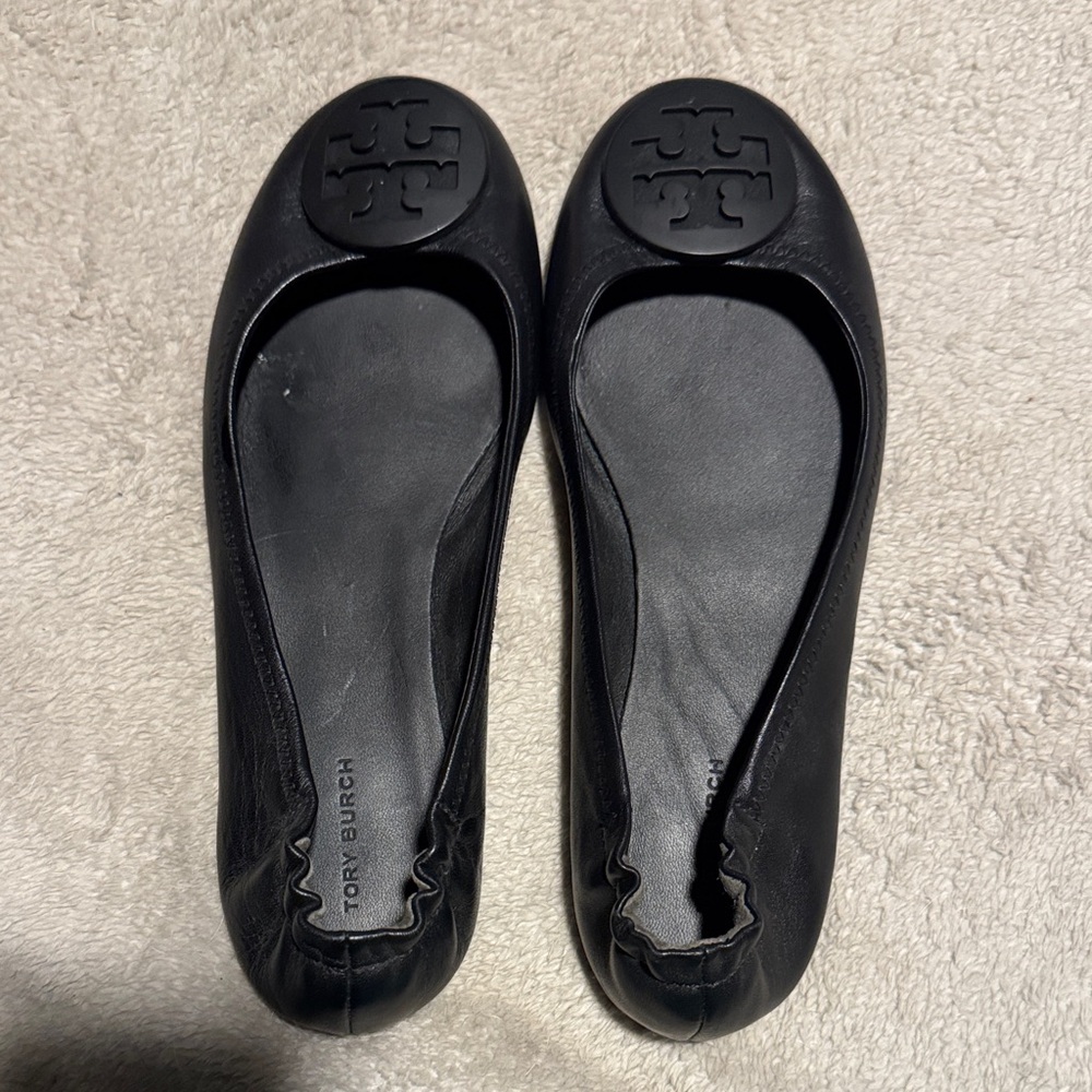 Tory Burch Black Leather Flats